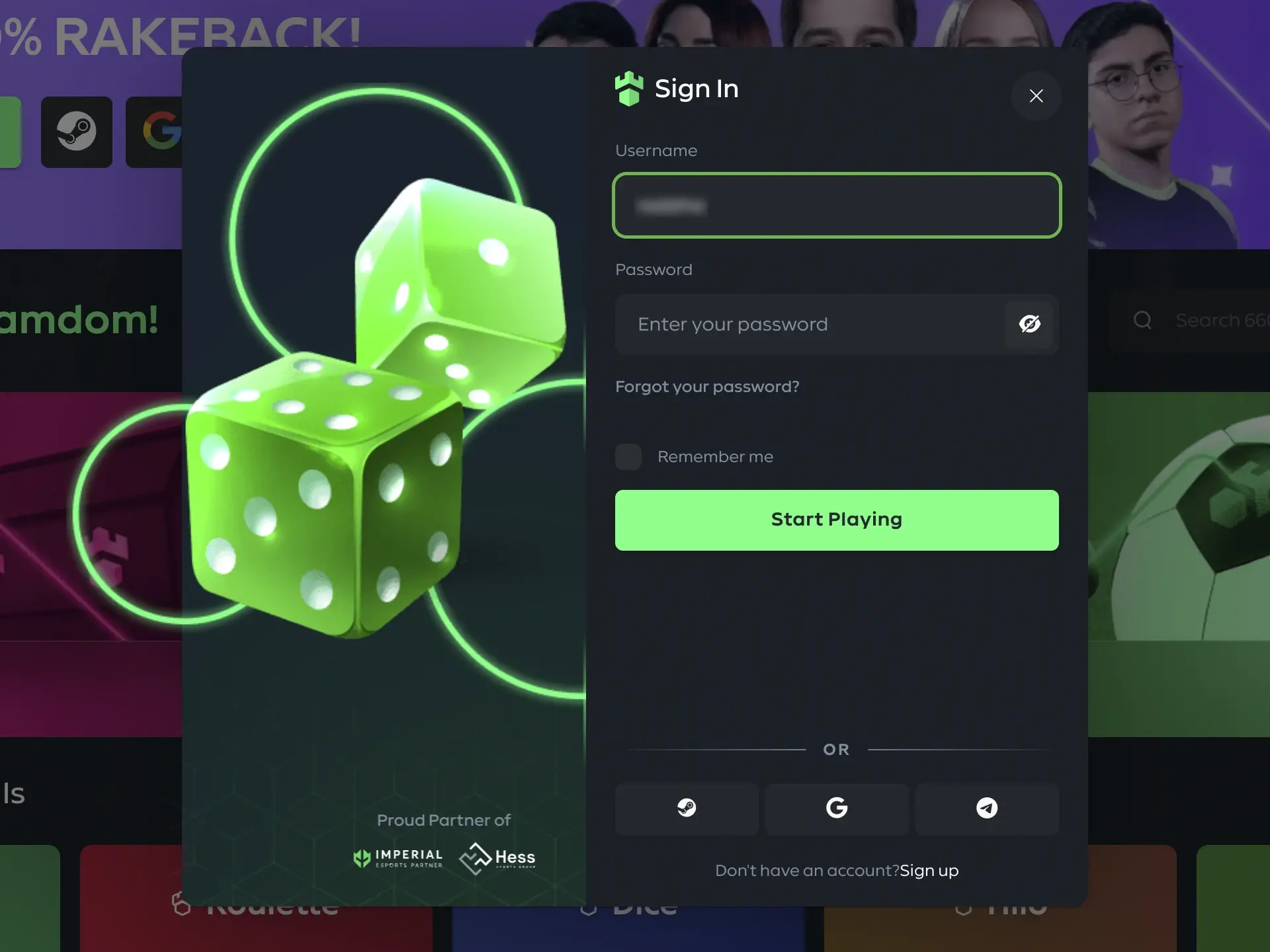 gamdom login